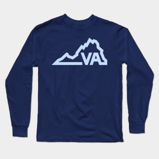 Virginia, The Commonwealth State - Simple Line Design Long Sleeve T-Shirt